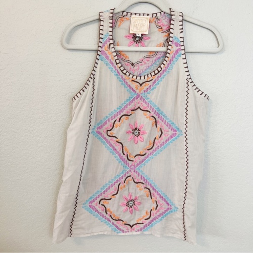 Sincerely Mary Boutique‎ Embroidered Boho Tank Small